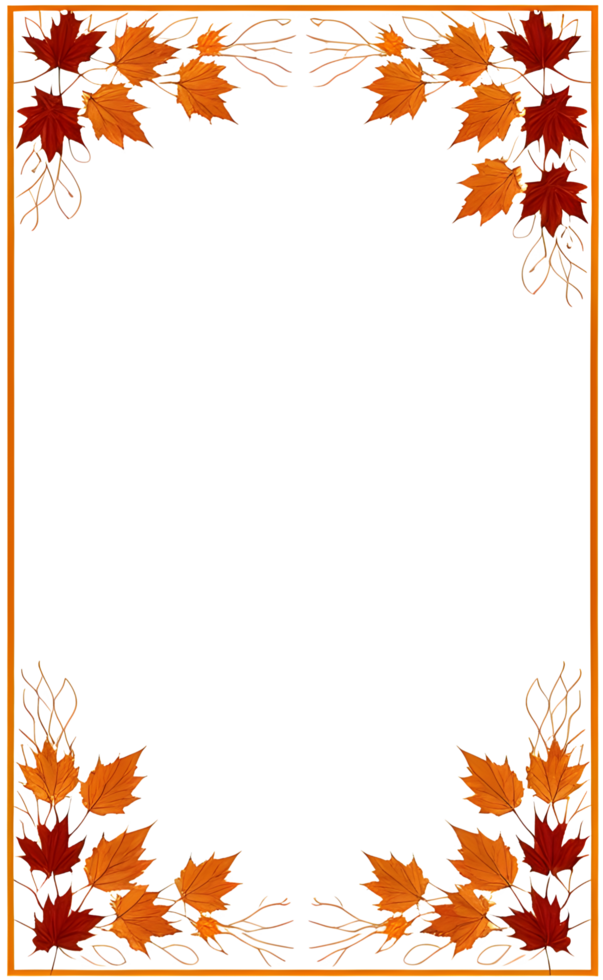 AI generated Thanksgiving Border frame PNG transparent background