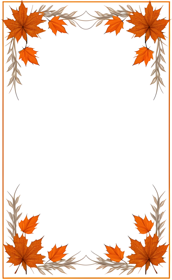 AI generated Thanksgiving Border frame PNG transparent background