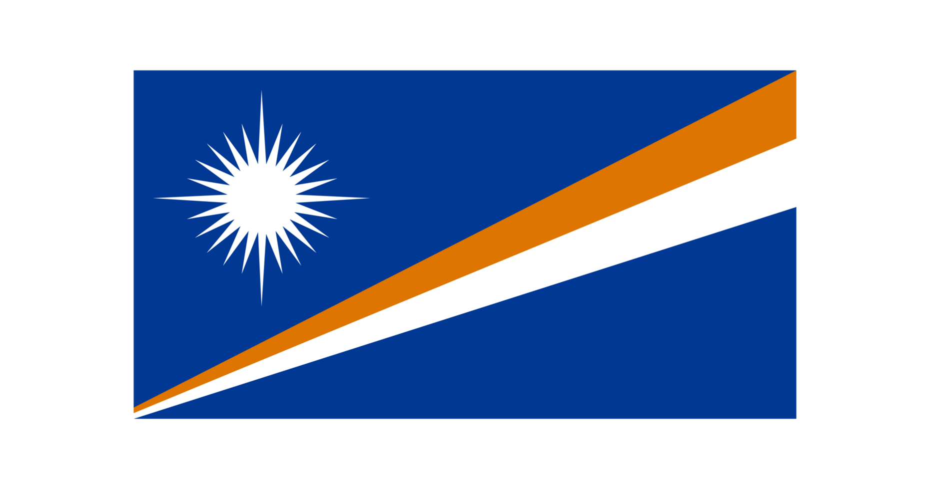 The national flag of Marshall Island with official color and proportion transparent png