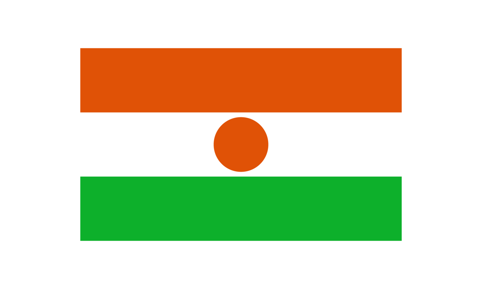 The national flag of Niger with official color and proportion transparent png