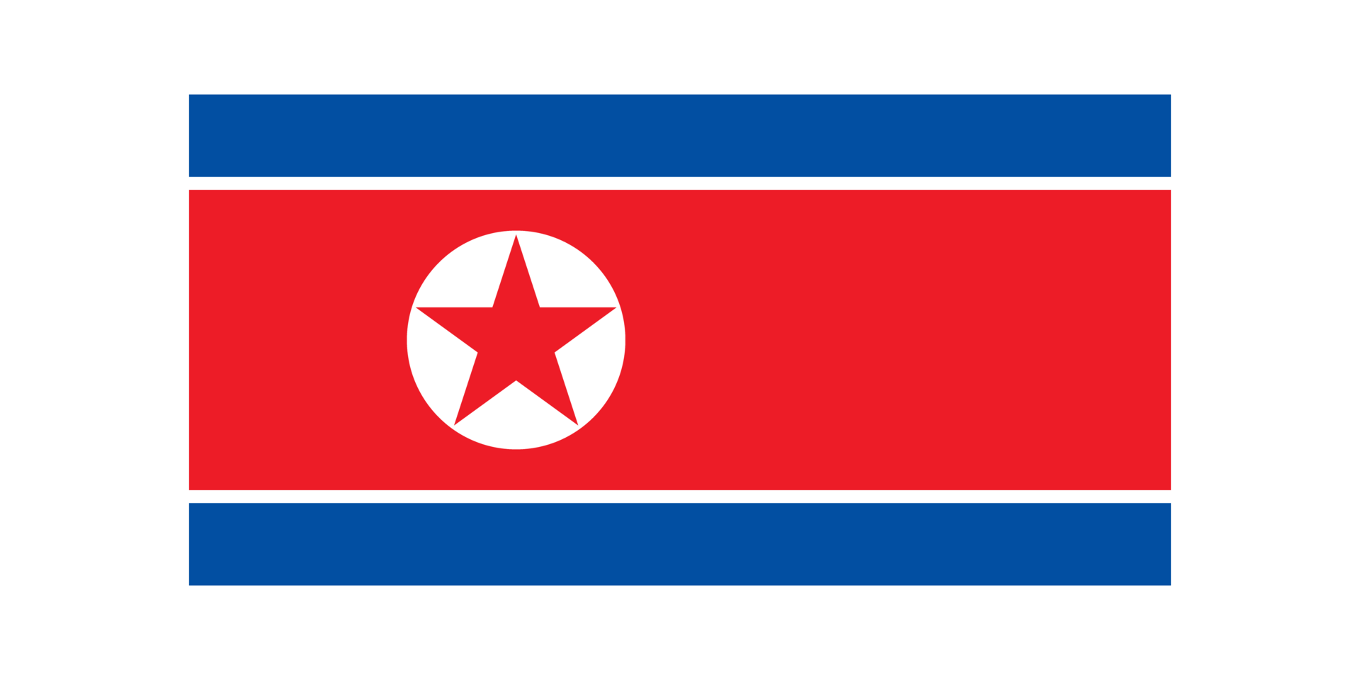 The national flag of North Korea with official color and proportion transparent png