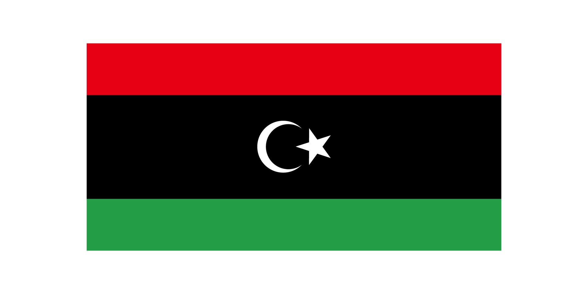 Libya national flag with original ratio on transparent background png