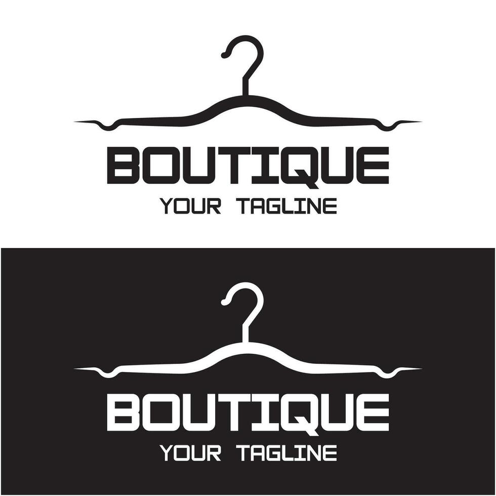 Simple clothes hanger logo design with creative idea vector