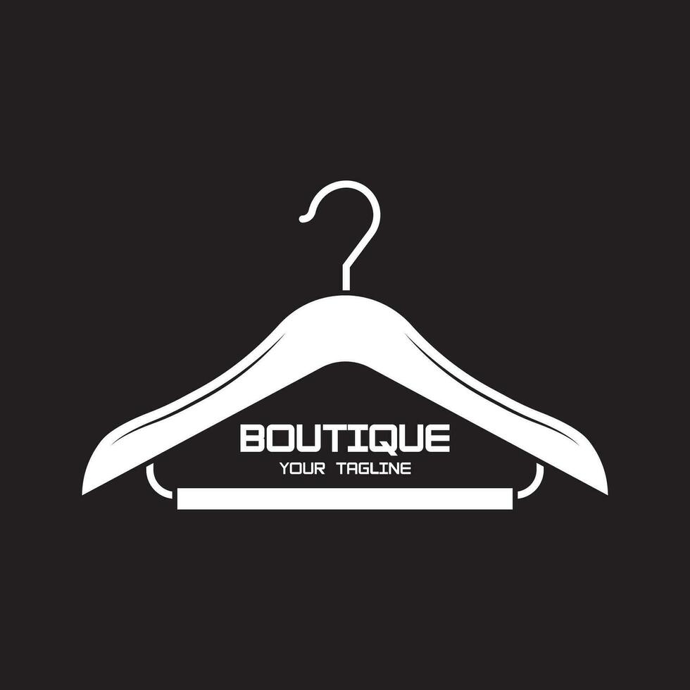Simple clothes hanger logo design with creative idea vector
