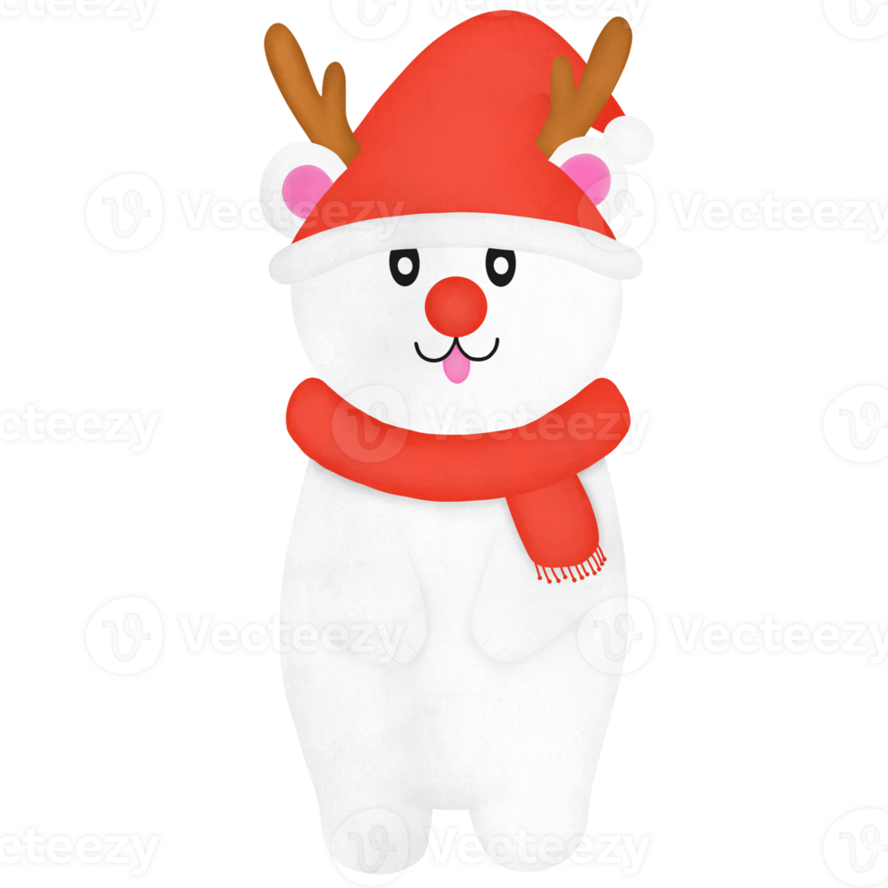 Rudolph Polar Bear Illustration png