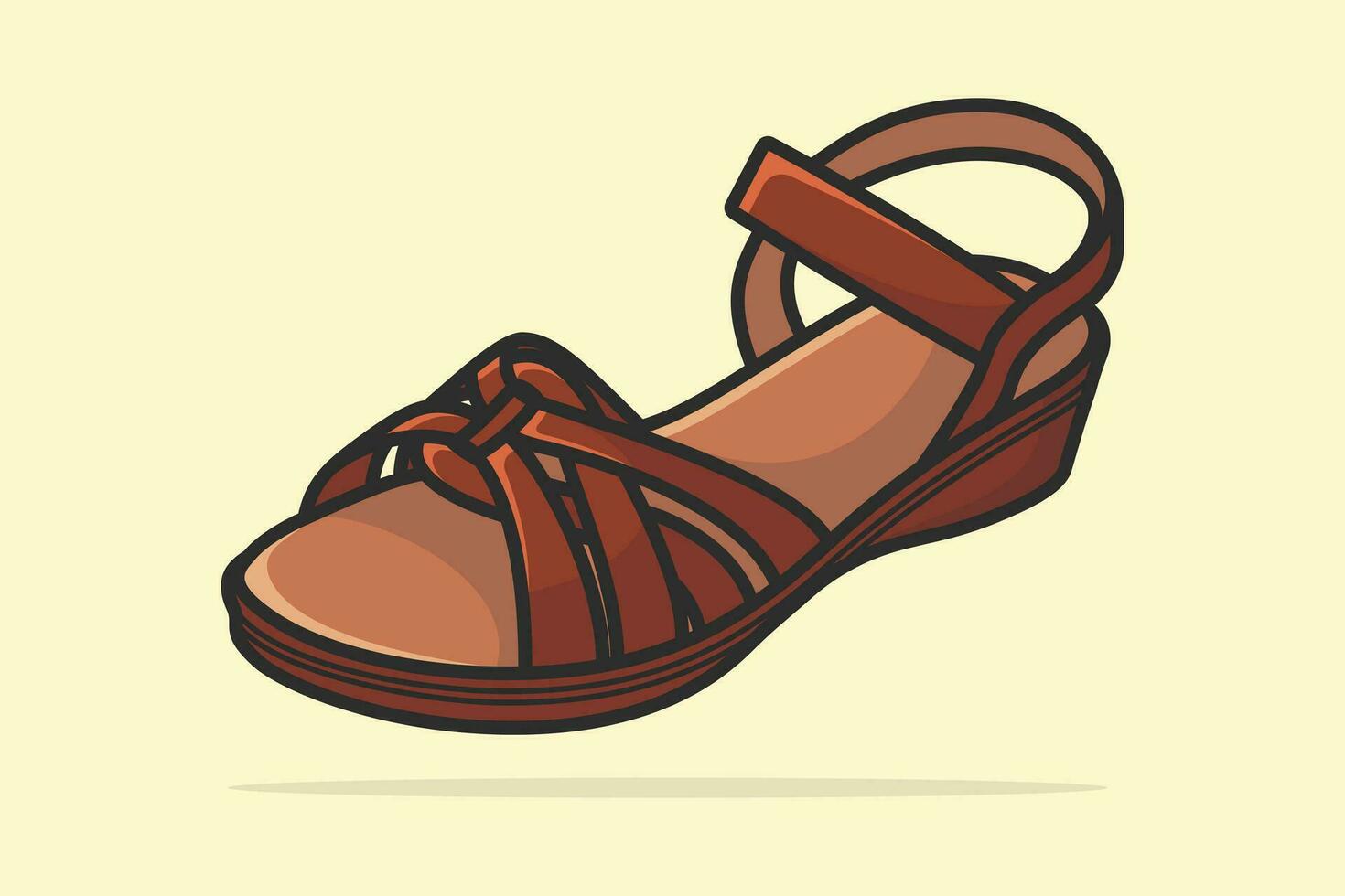 Trendy Women Sandals or Slipper Fashion Slipper vector illustration. Beauty fashion objects icon concept. Girls fashion feet wearing sandals vector design.