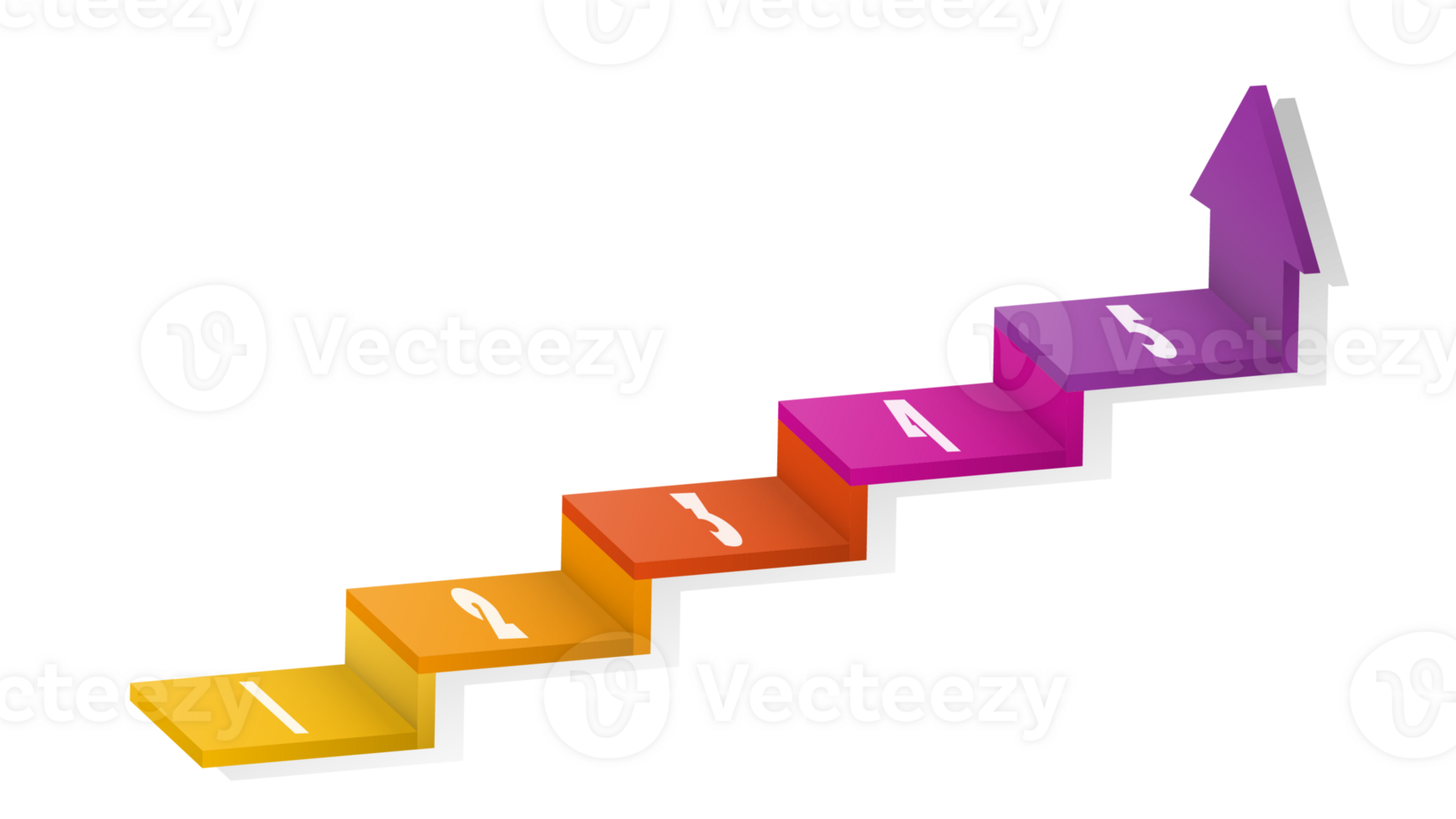 3d stair infographic elements design with 5 options, Steps or processes and marketing can be used for presentation. png