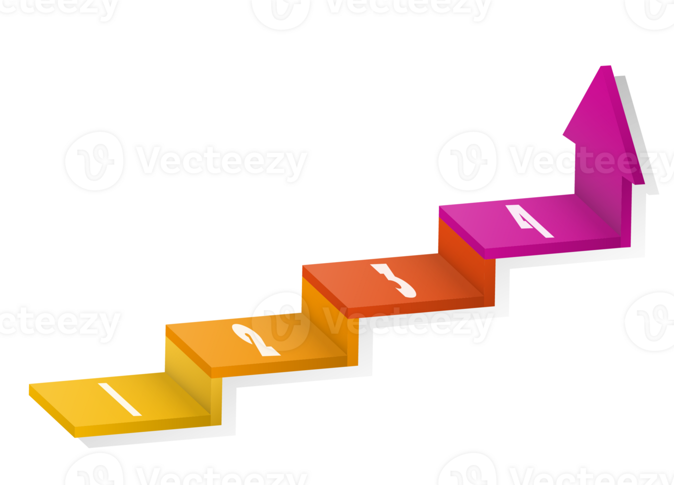 3d escalier infographie éléments conception avec 4 choix, pas ou processus et commercialisation pouvez être utilisé pour présentation. png