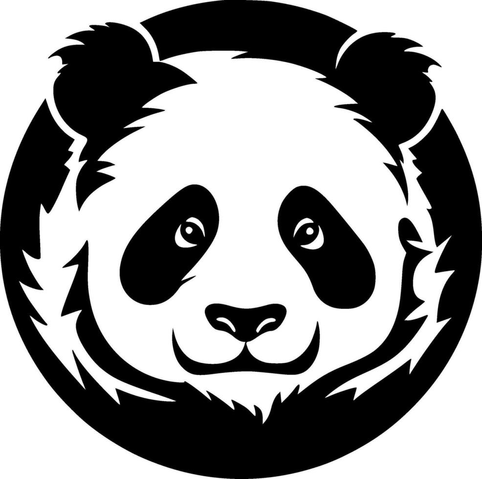 Panda - Black and White Isolated Icon - Vector illustration