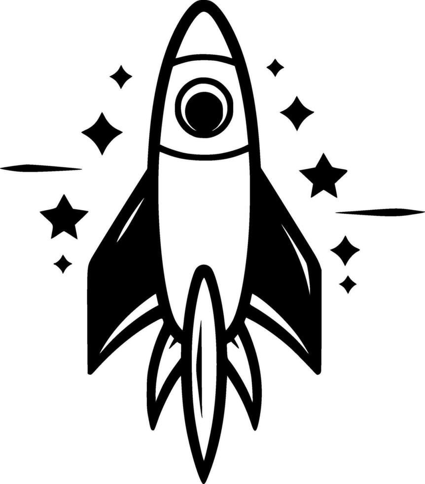 Rocket - Minimalist and Flat Logo - Vector illustration