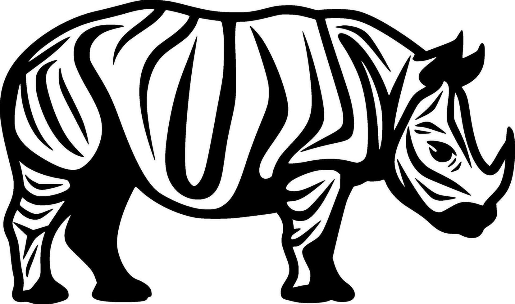 Rhinoceros - Black and White Isolated Icon - Vector illustration