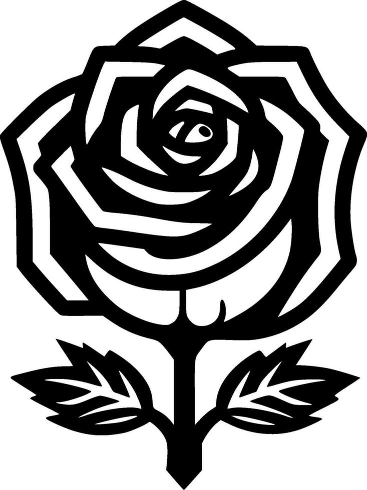 Rose - Minimalist and Flat Logo - Vector illustration