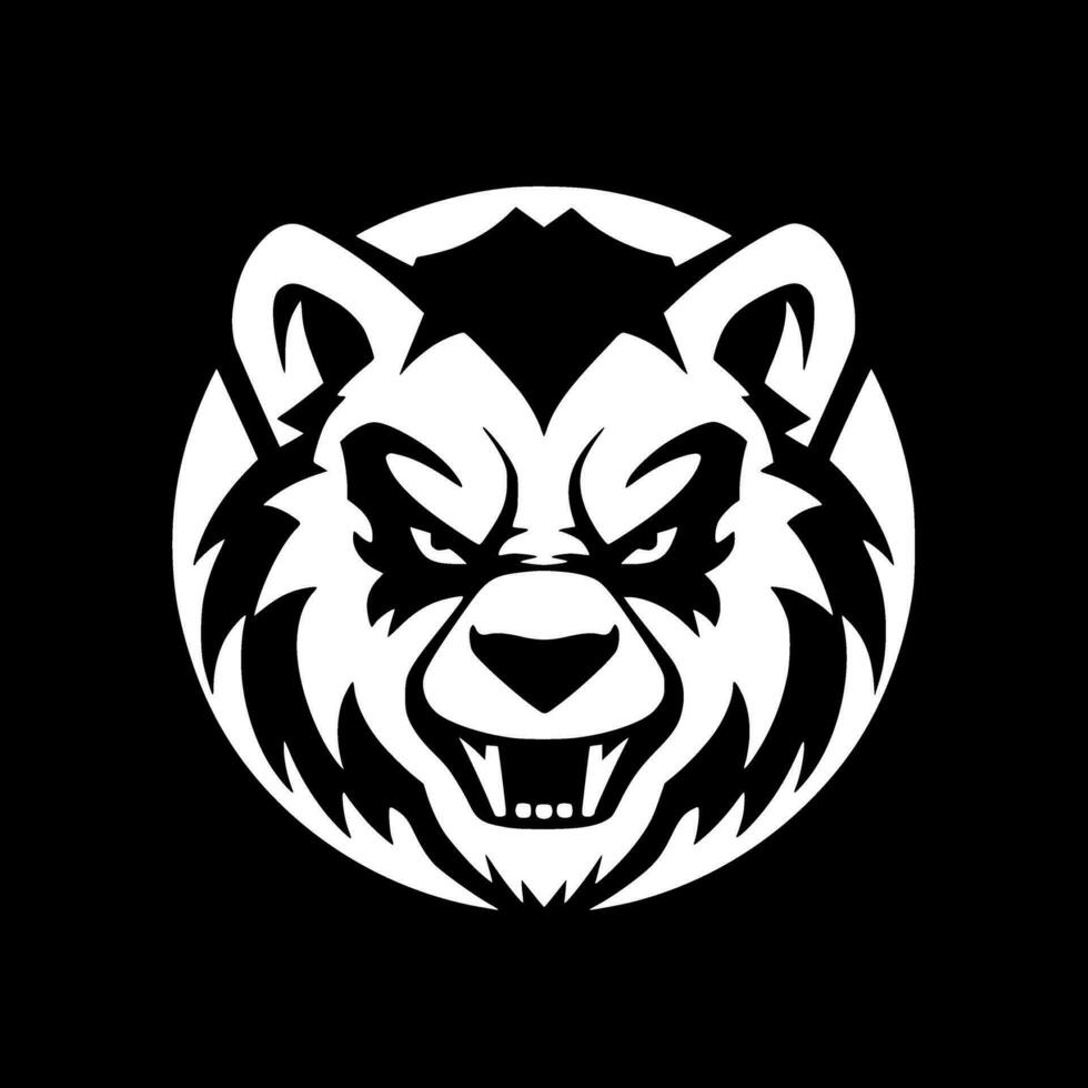 Panda, Black and White Vector illustration