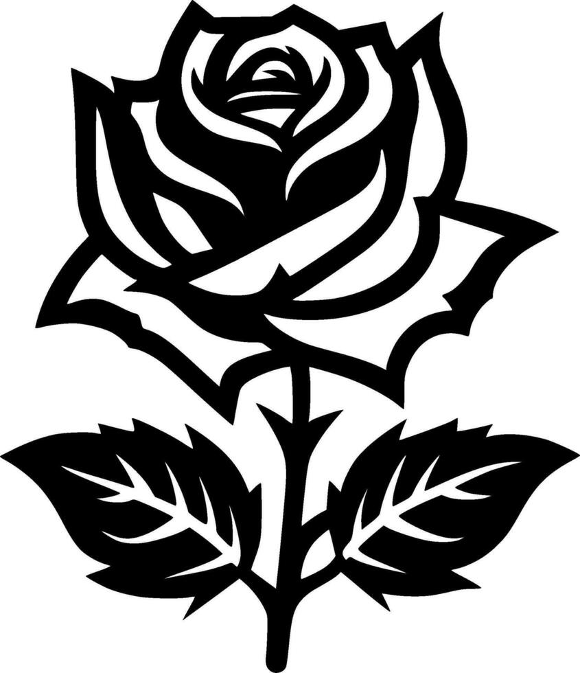 Rose, Minimalist and Simple Silhouette - Vector illustration