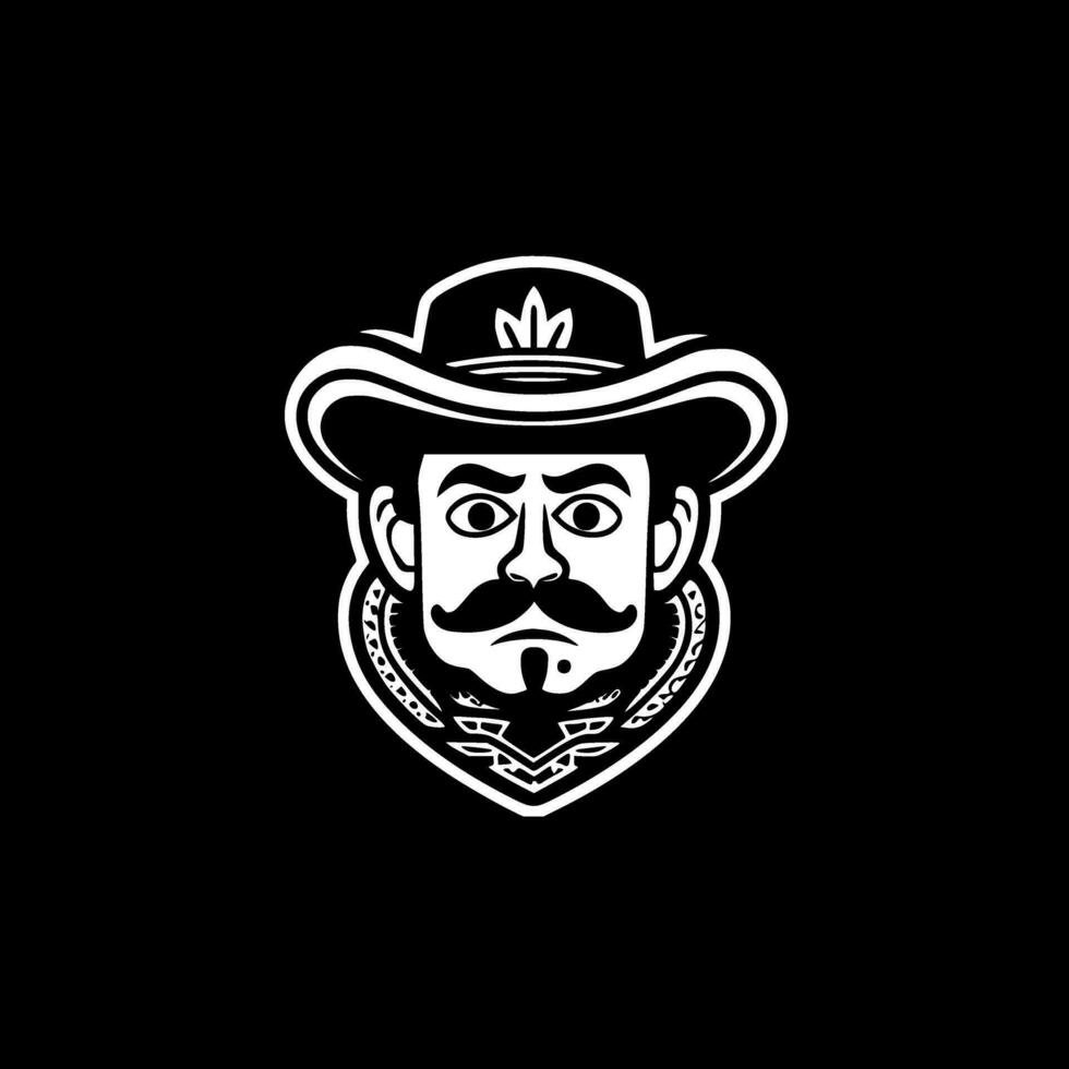 mexicano - negro y blanco aislado icono - vector ilustración