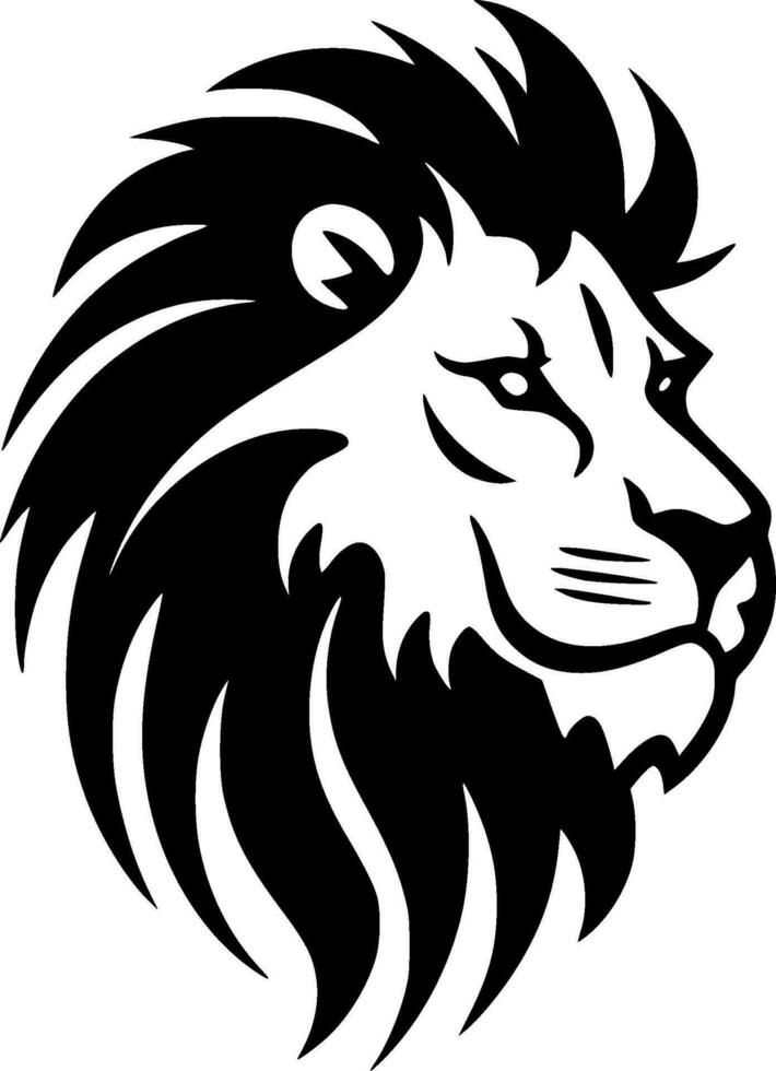 Lion, Black and White Vector illustration