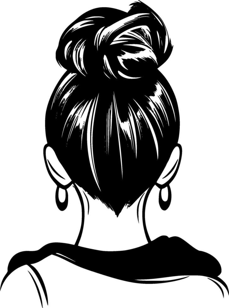 Messy Bun - Minimalist and Flat Logo - Vector illustration