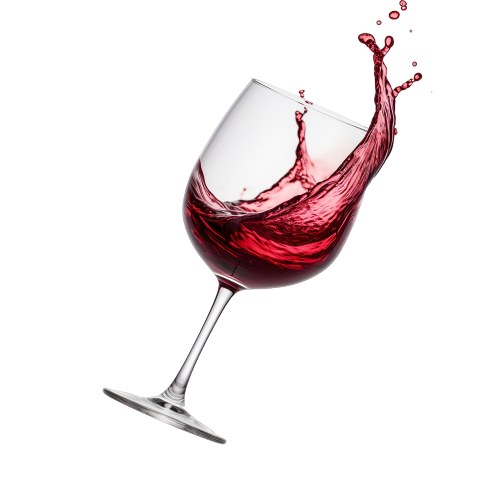 AI generated Red Wine Glass Splash Toast pace png