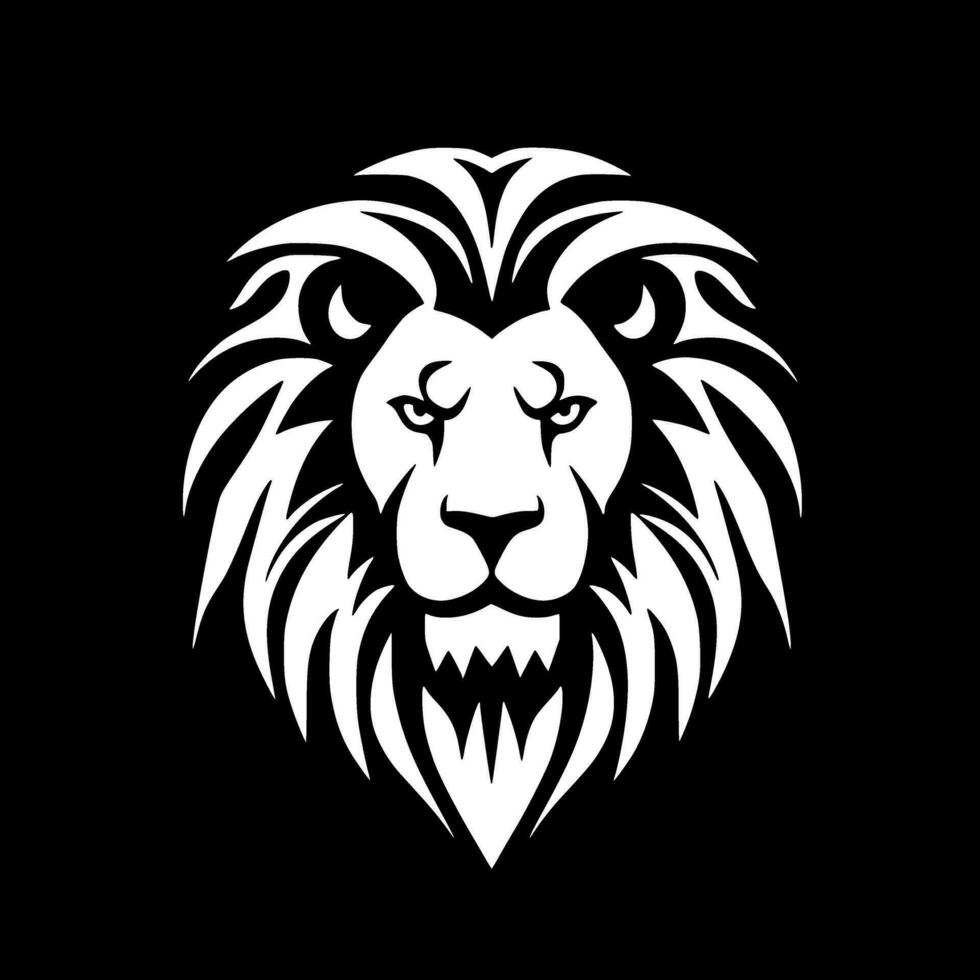 Lion - Black and White Isolated Icon - Vector illustration