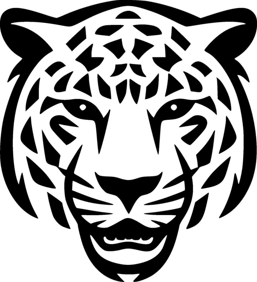 Leopard - Black and White Isolated Icon - Vector illustration