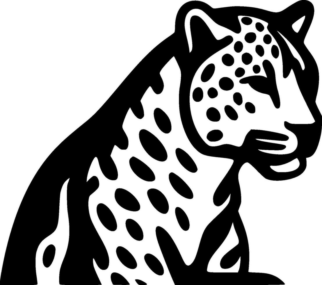 leopardo - minimalista y plano logo - vector ilustración