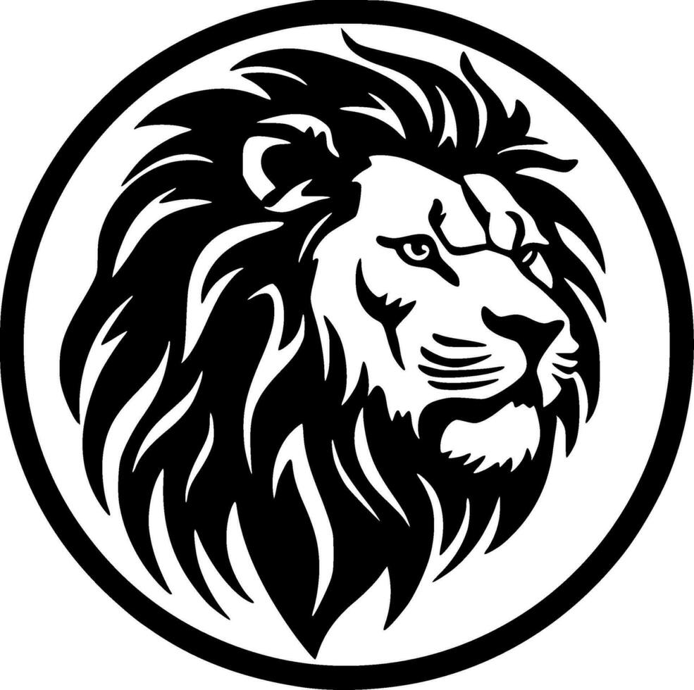 Lion, Minimalist and Simple Silhouette - Vector illustration