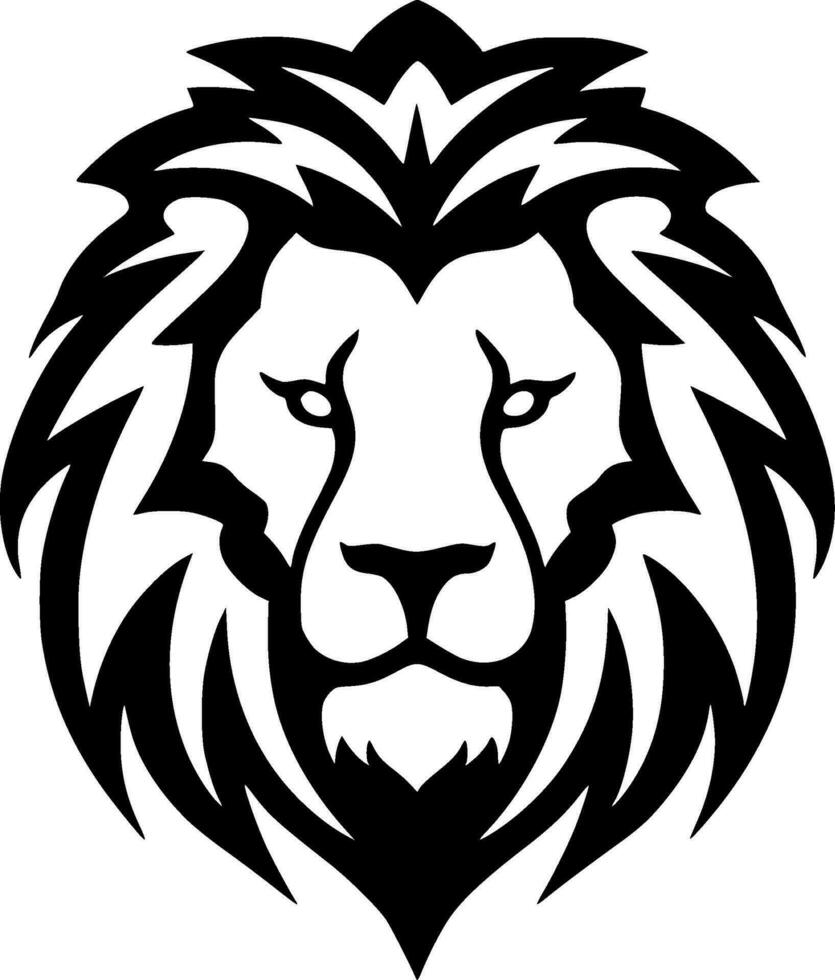 Lion, Black and White Vector illustration