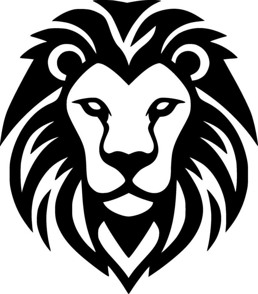 Lion, Black and White Vector illustration