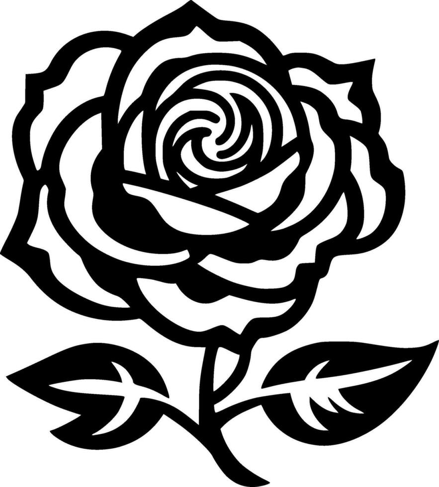 Flower, Black and White Vector illustration