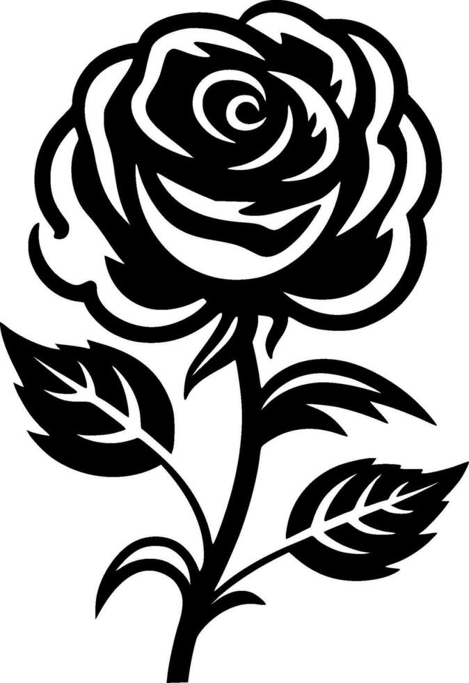 Flower - Black and White Isolated Icon - Vector illustration