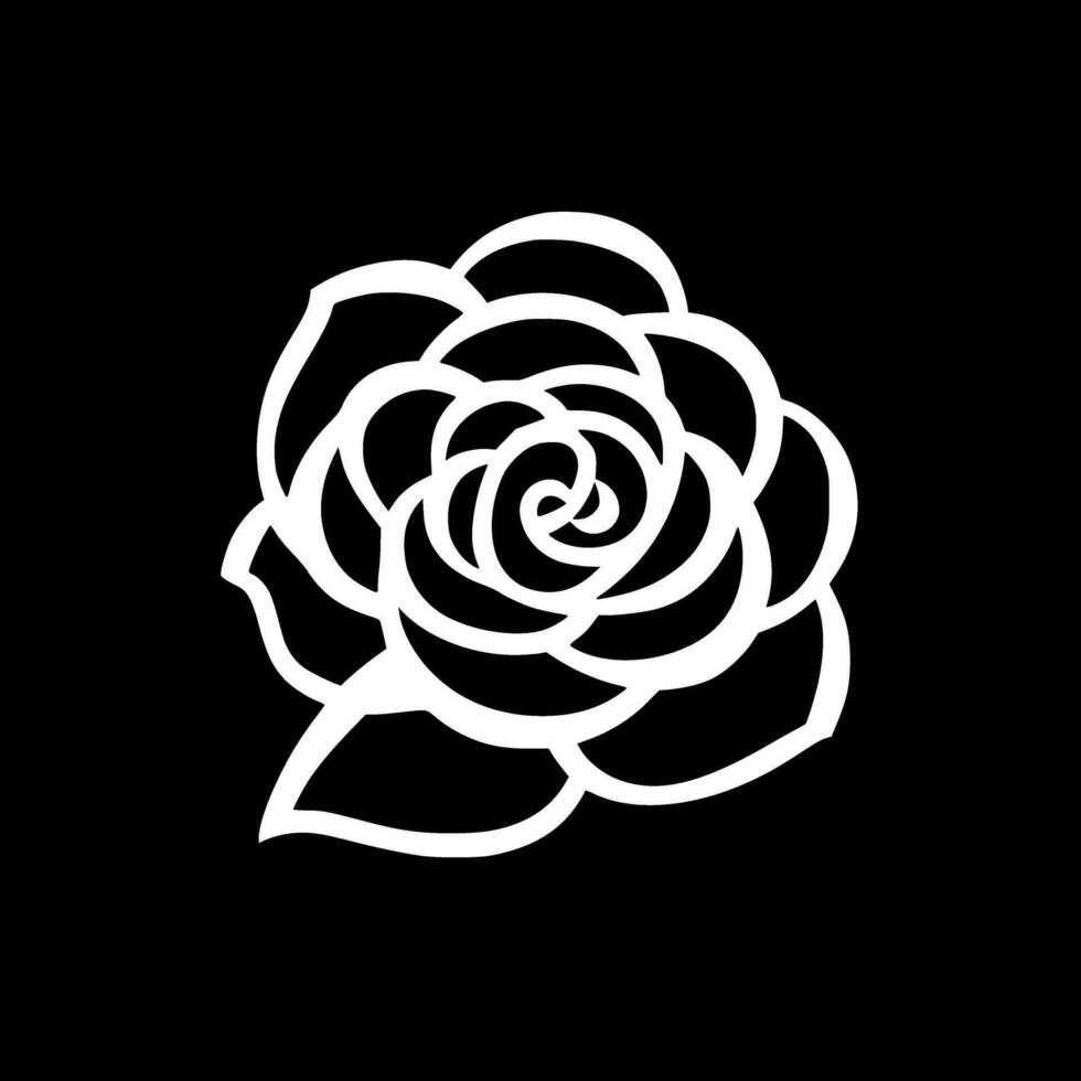 flor - negro y blanco aislado icono - vector ilustración