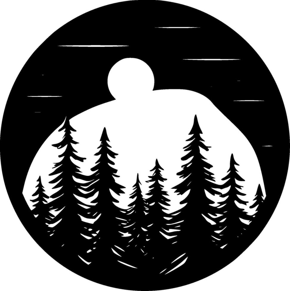 Forest, Minimalist and Simple Silhouette - Vector illustration