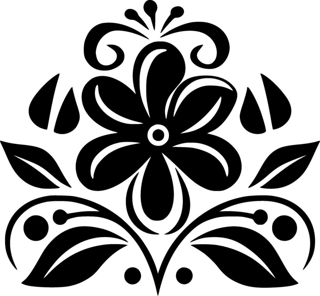 Flower, Black and White Vector illustration