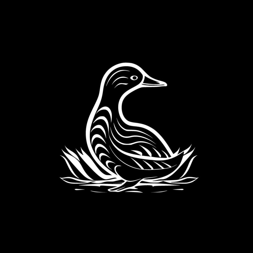 Duck, Minimalist and Simple Silhouette - Vector illustration