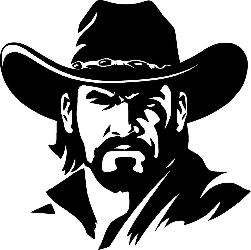 Cowboy - Black and White Isolated Icon - Vector illustration