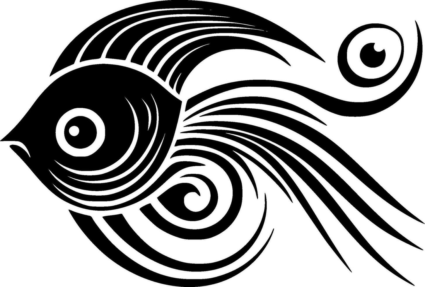 Fish - Black and White Isolated Icon - Vector illustration