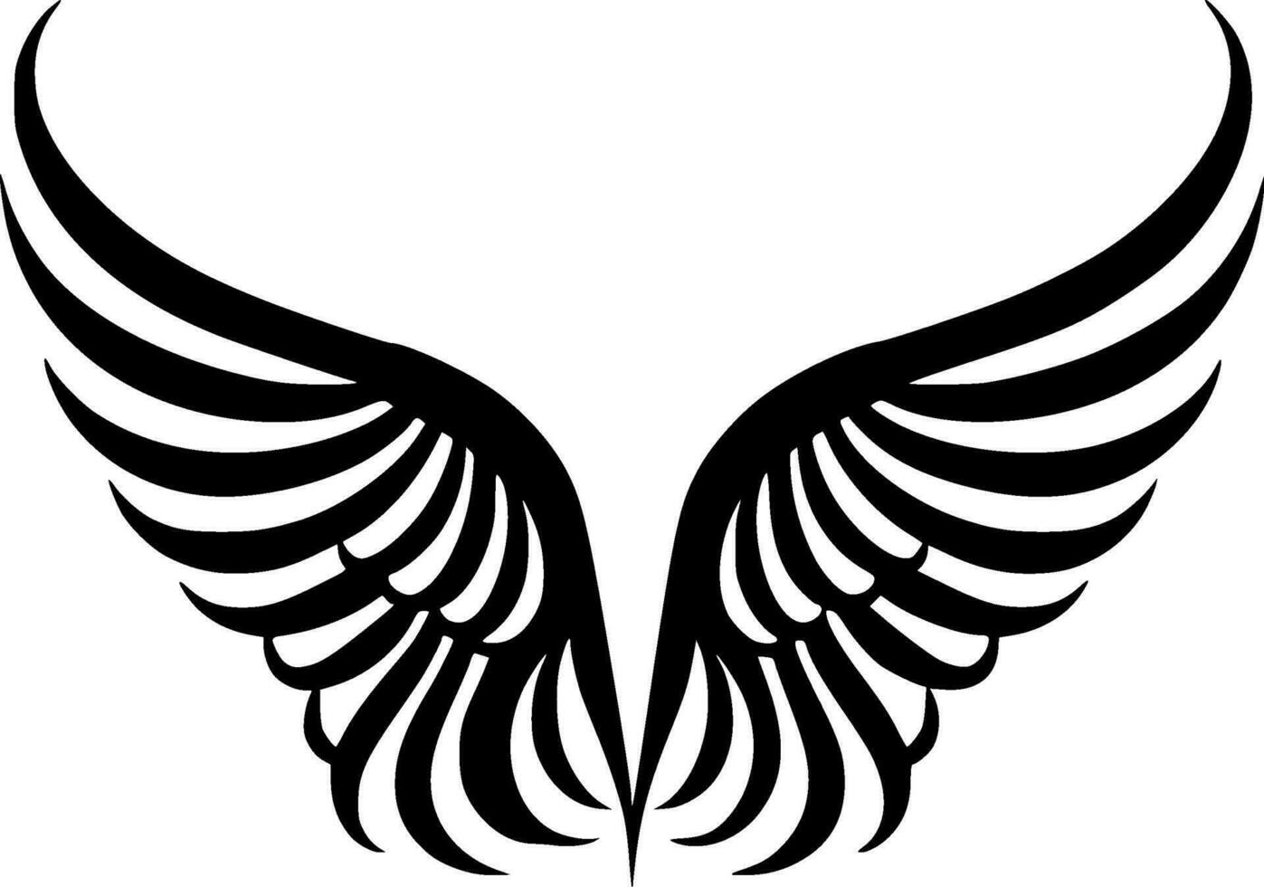 Angel Wings - Black and White Isolated Icon - Vector illustration