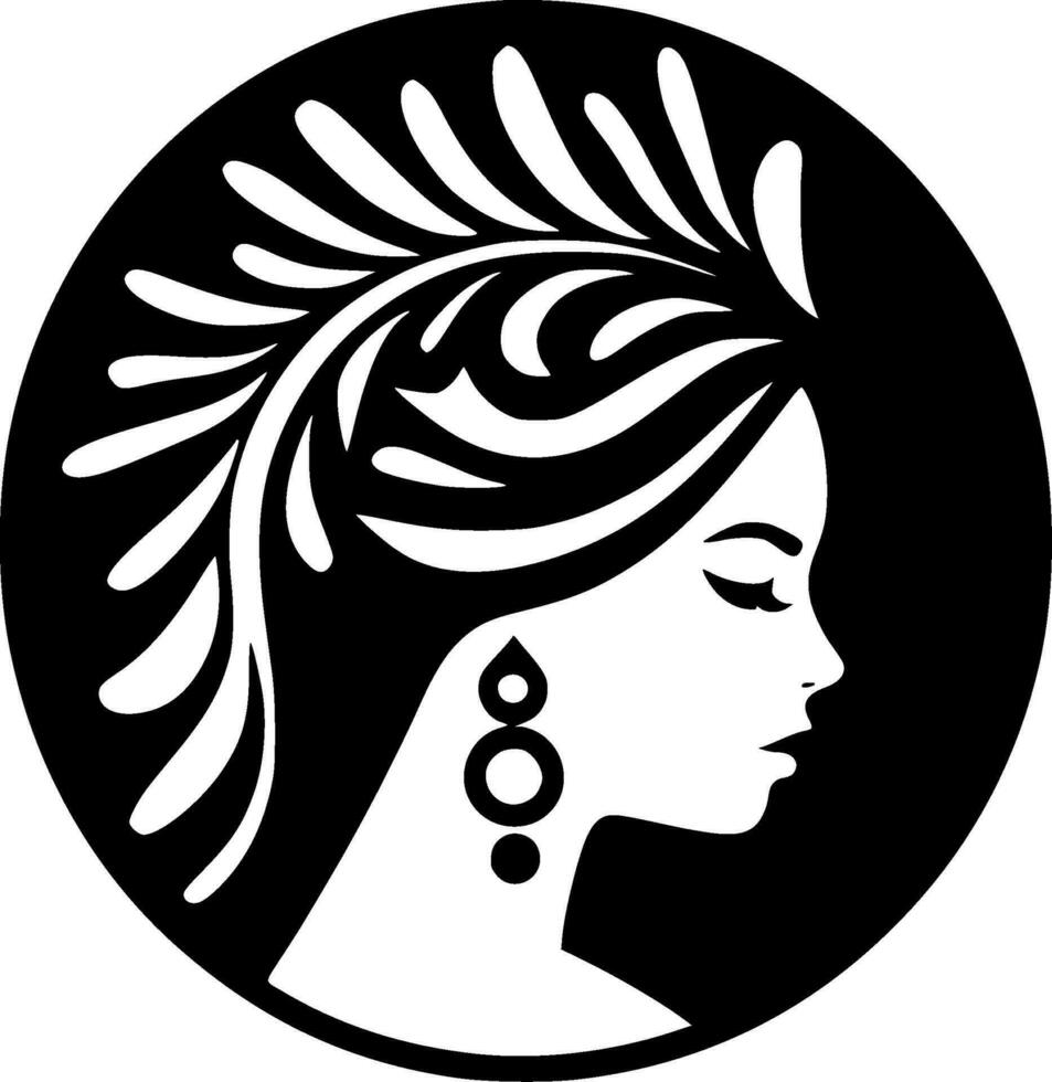 Boho - Black and White Isolated Icon - Vector illustration