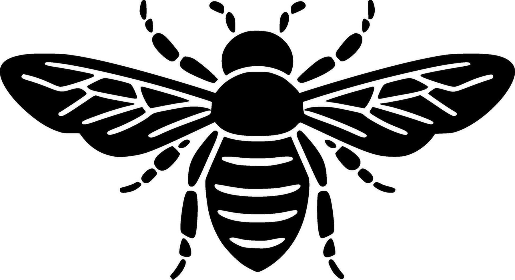 Bee - Black and White Isolated Icon - Vector illustration