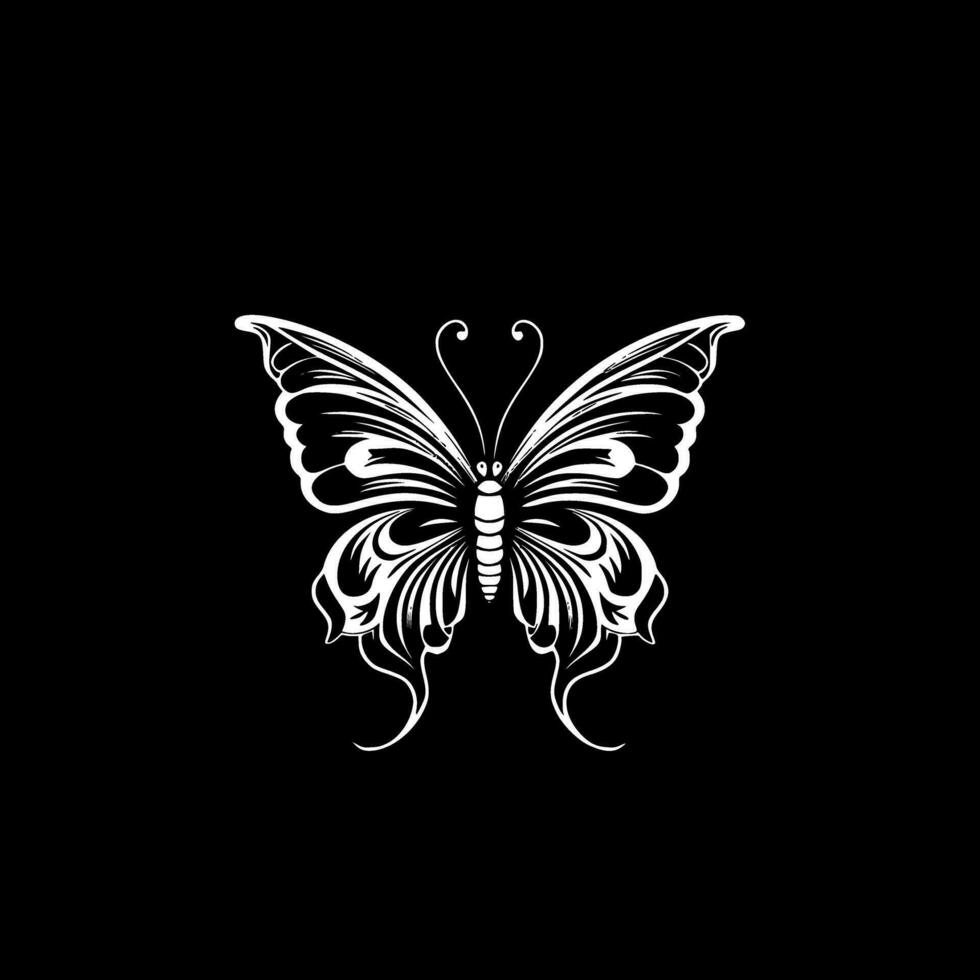 mariposa, negro y blanco vector ilustración