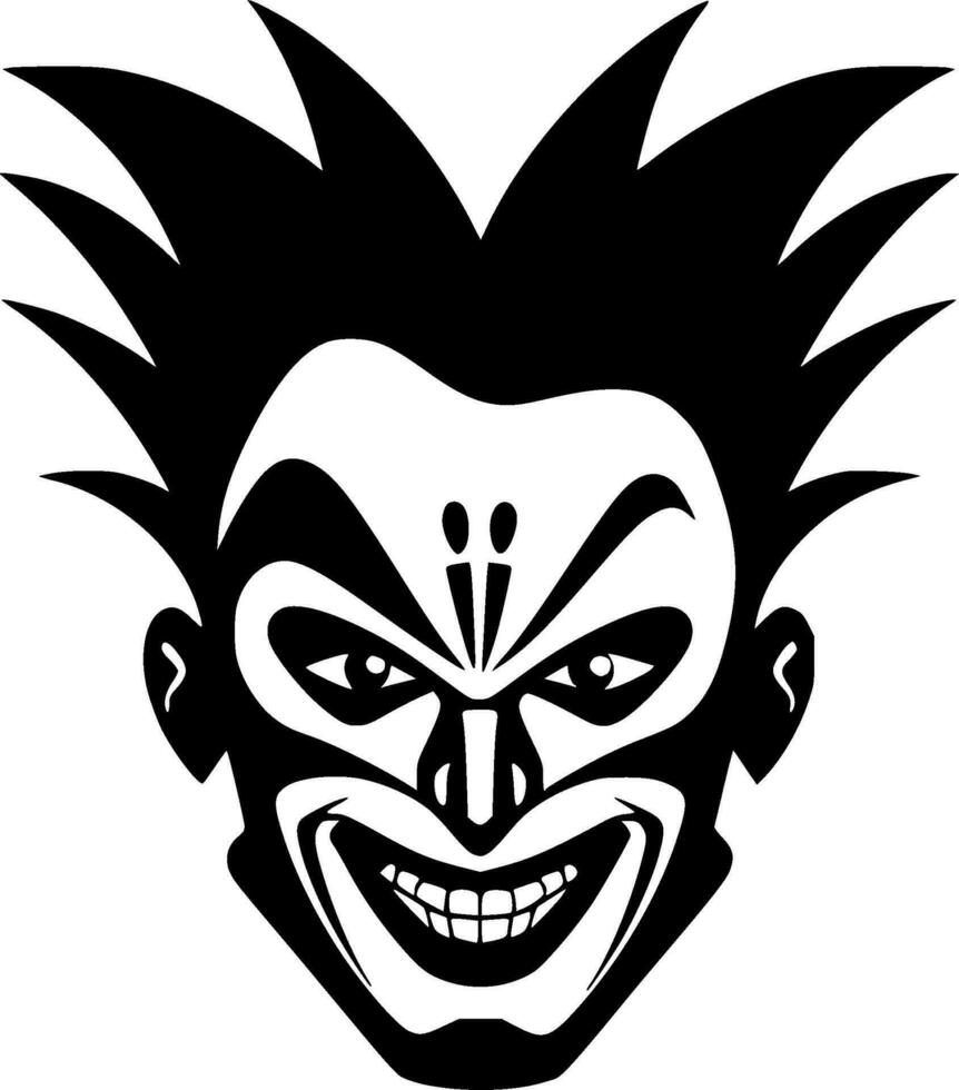 payaso - negro y blanco aislado icono - vector ilustración