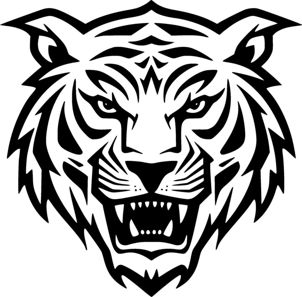 Tigre - minimalista y plano logo - vector ilustración