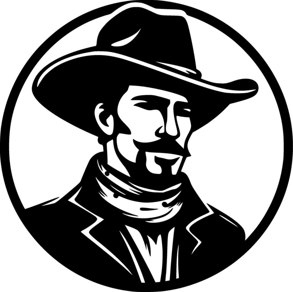 Western, Black and White Vector illustration