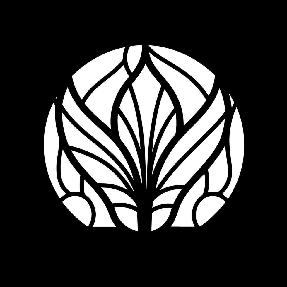 Stained Glass - Black and White Isolated Icon - Vector illustration