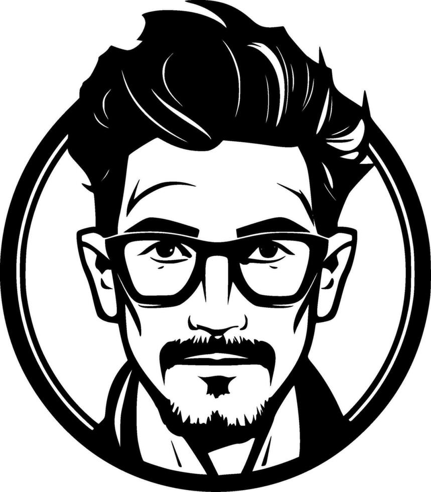 profesor - negro y blanco aislado icono - vector ilustración