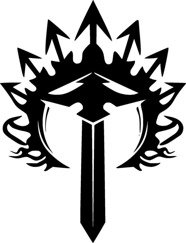 Sword, Minimalist and Simple Silhouette - Vector illustration