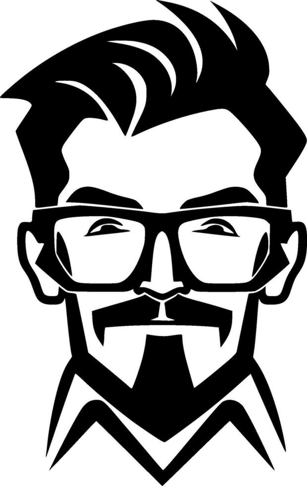 Teacher, Black and White Vector illustration