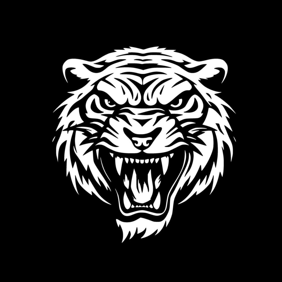 tigre, minimalista y sencillo silueta - vector ilustración