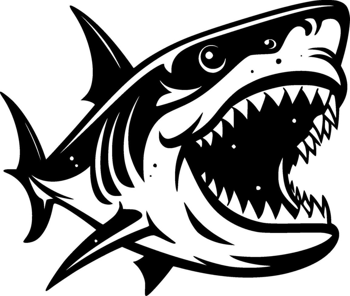 Shark, Minimalist and Simple Silhouette - Vector illustration