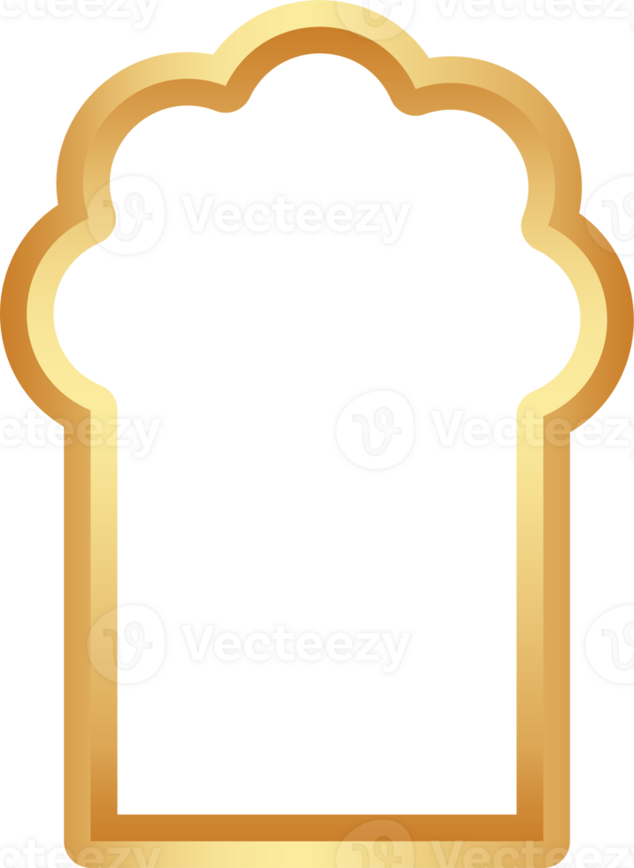 Ramadan gouden kader vorm geven aan. deur en venster boog met Islamitisch ontwerp. moslim oosters poort. Indisch wijnoogst boog met traditioneel ornament. architectuur element en sticker. png